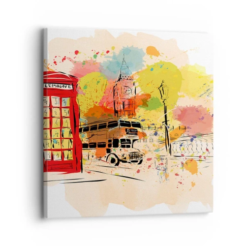 Impression sur toile - Image sur toile - La ville de la variété - 30x30 cm