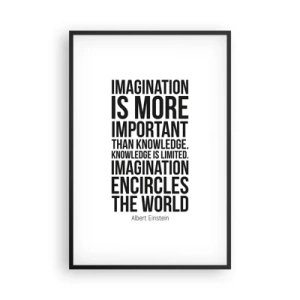 Affiche dans un cadre noir - Poster - Einstein sur le pouvoir de l'imagination - 61x91 cm