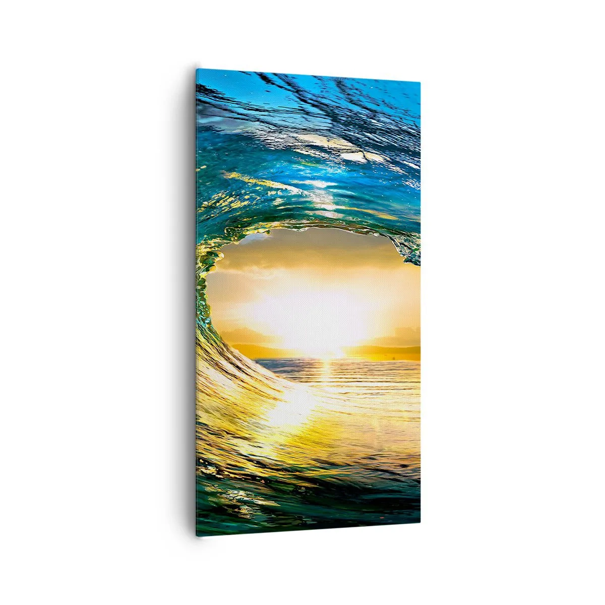 Impression sur toile - Image sur toile - Dans un éclat émeraude-or - 65x120 cm