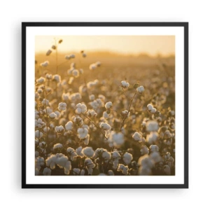 Affiche dans un cadre noir - Poster - Champ moelleux - 60x60 cm
