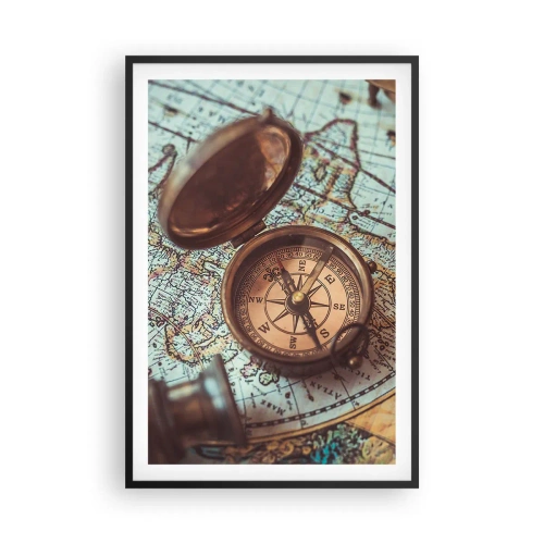 Affiche dans un cadre noir - Poster - Pour ceux qui recherche l'aventure - 61x91 cm