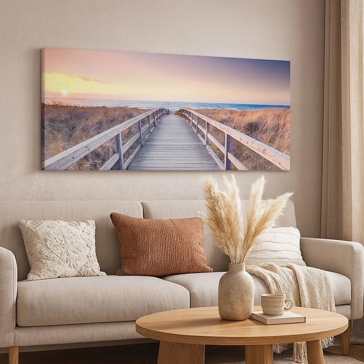 Impression sur toile - Image sur toile - Aurore baltique du soir - 100x40 cm