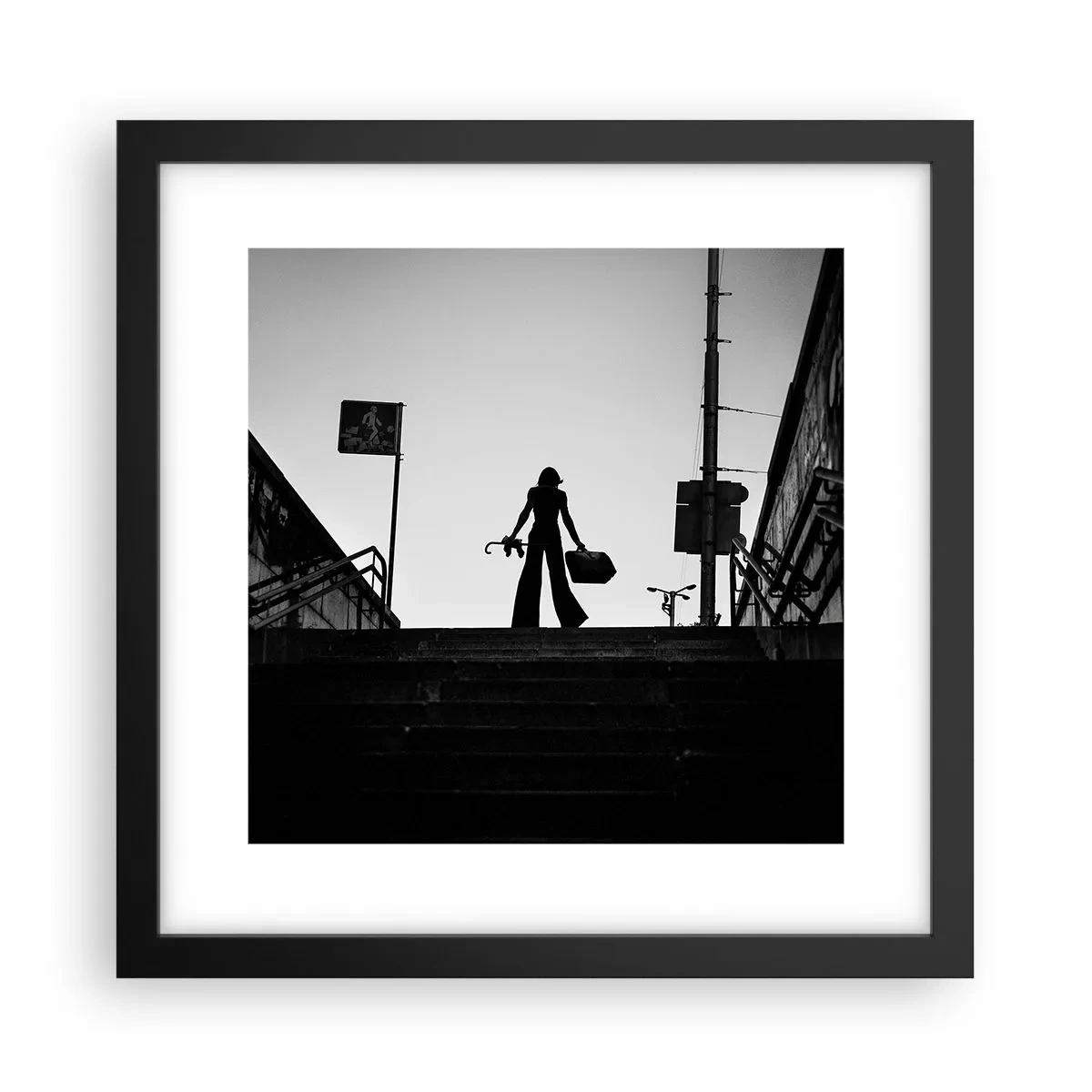 Affiche dans un cadre noir - Poster - Pèlerinage urbain - 30x30 cm