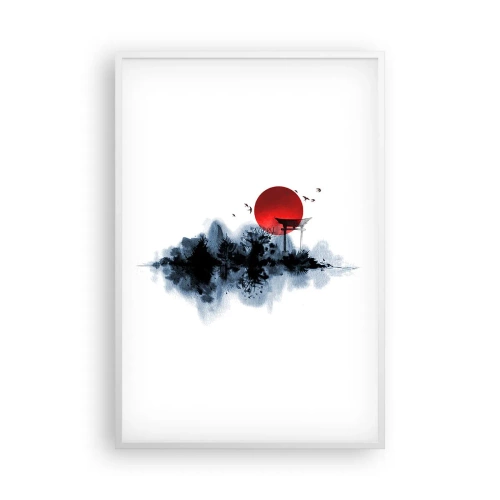Affiche dans un cadre blanc - Poster - Vue japonnaise - 61x91 cm