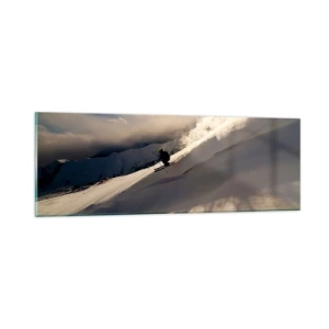 Impression sur verre - Image sur verre - Défi montagne accepté - 90x30 cm