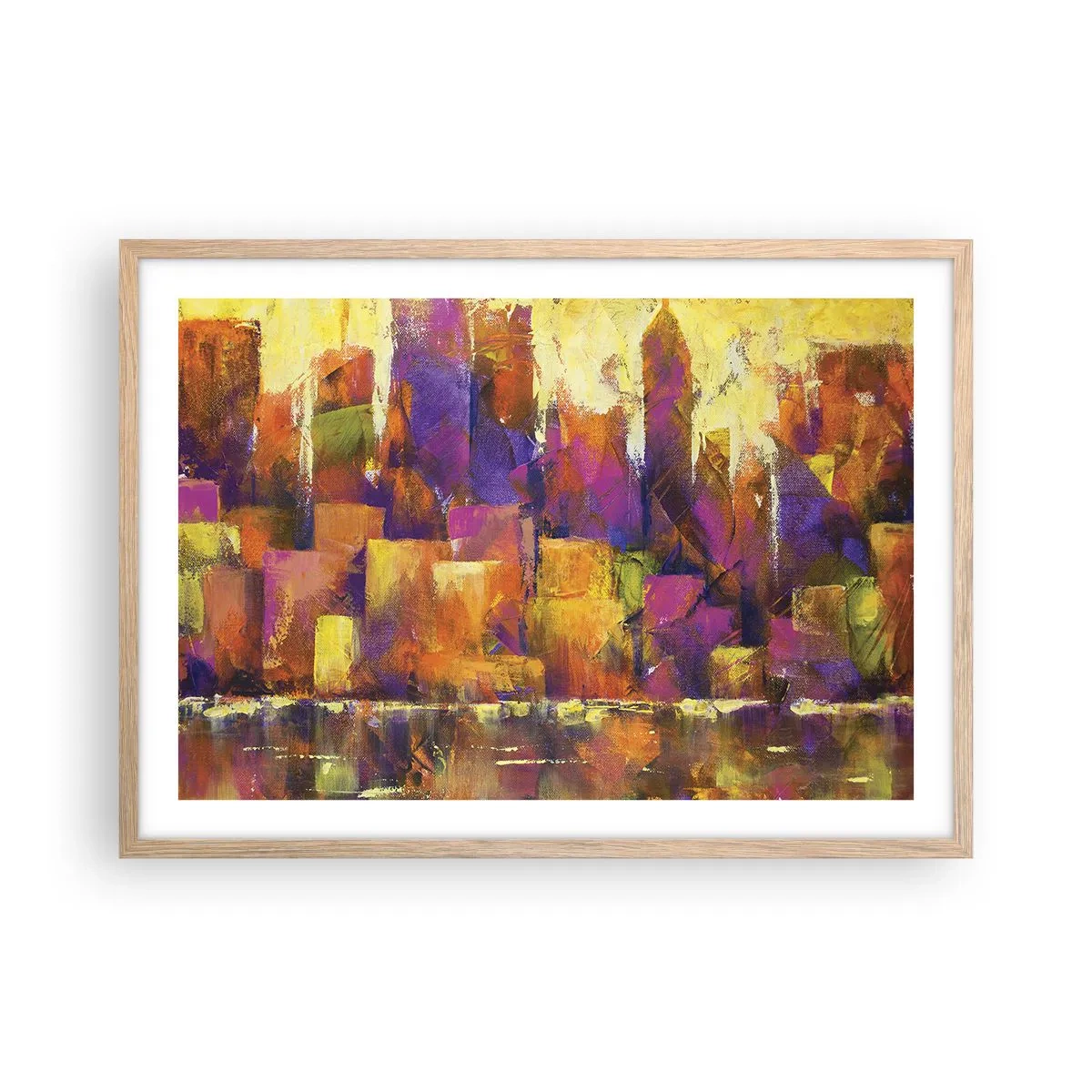 Affiche dans un chêne clair - Poster - Composition métropolitaine - 70x50 cm