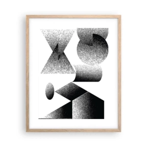 Affiche dans un chêne clair - Poster - Angles et ovales - 40x50 cm