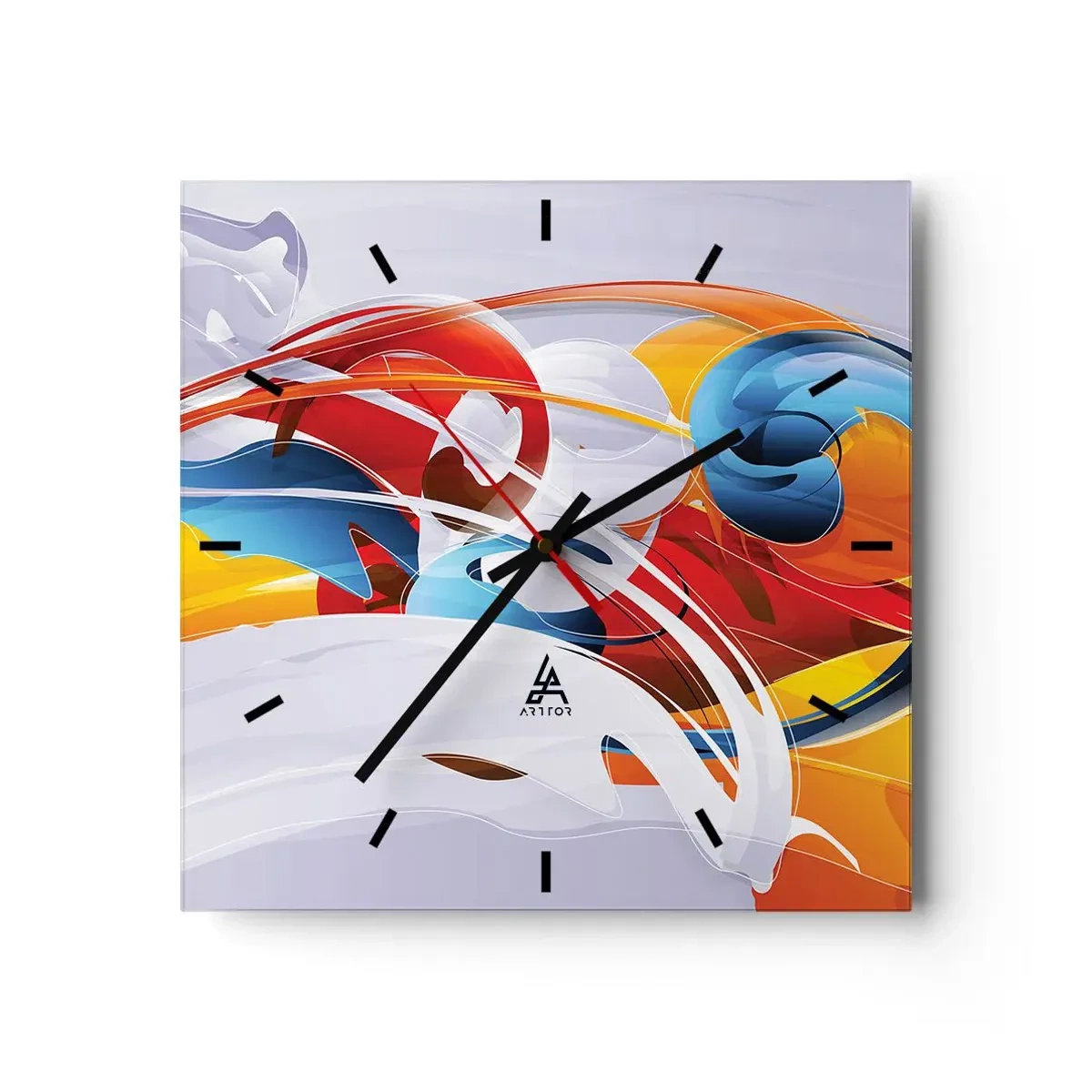 Horloge murale - Pendule murale - La danse des éléments - 40x40 cm