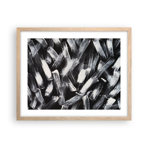 Affiche dans un chêne clair - Poster - L'abstraction dans l'esprit industriel - 50x40 cm