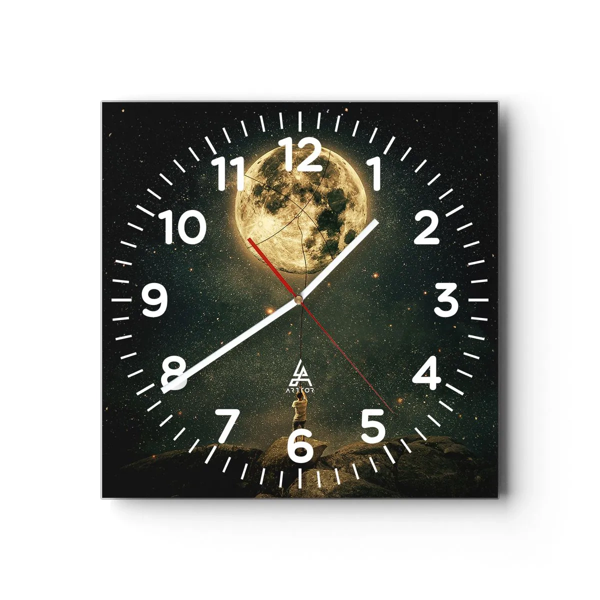 Horloge murale - Pendule murale - Celui qui a volé la lune - 40x40 cm