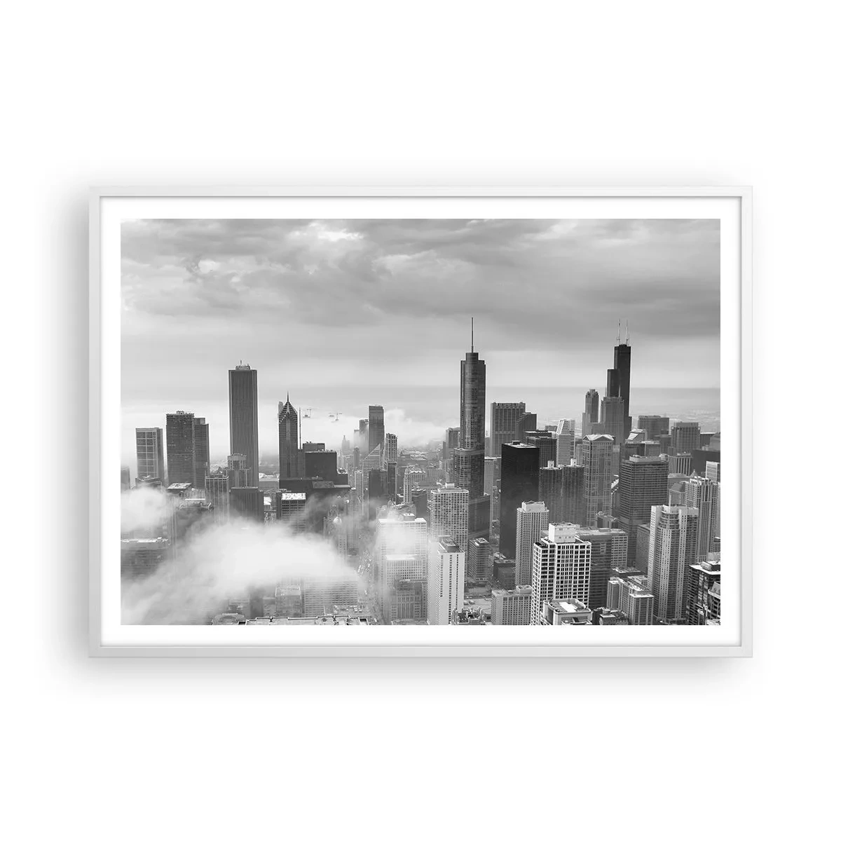 Affiche dans un cadre blanc - Poster - Paysage américain - 100x70 cm