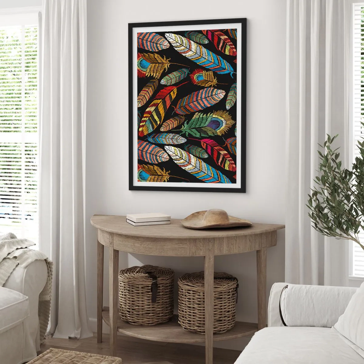 Affiche dans un cadre noir - Poster - Le carnaval des oiseaux - 40x50 cm