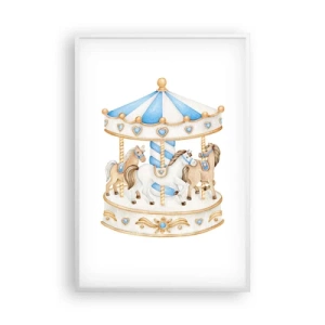 Affiche dans un cadre blanc - Poster - Douce enfance - 61x91 cm