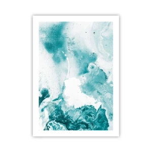 Affiche - Poster - Abstraction turquoise avec des détails dynamiques - 50x70cm - Marécage bleu - Décoration murale moderne pour le salon et la chambre ARTTOR