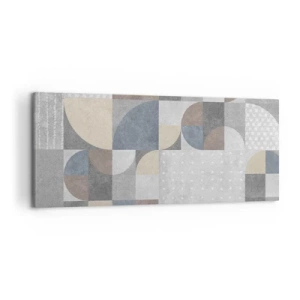Impression sur toile - Image sur toile - Motif géométrique dans des tons pastel - 120x50cm - Fantaisie de la céramique  - Décoration murale moderne pour le salon et la chambre ARTTOR