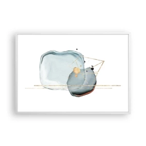 Affiche dans un cadre blanc - Poster - Etude des gouttes - 100x70 cm