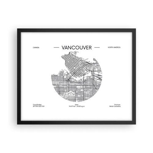 Affiche dans un cadre noir - Poster - Anatomie de Vancouver - 50x40 cm