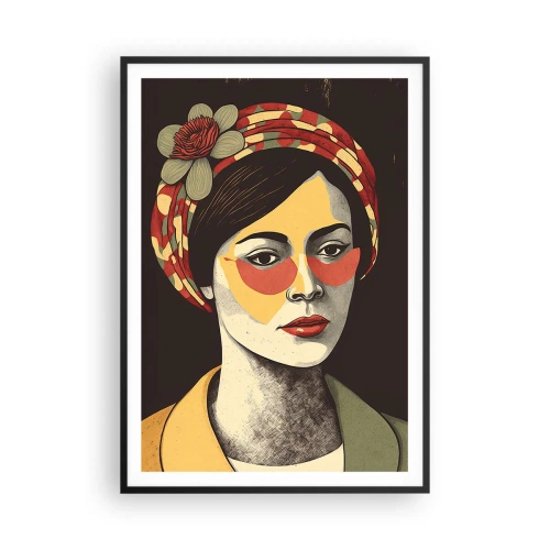 Affiche dans un cadre noir - Poster - Dame Corail - 70x100 cm