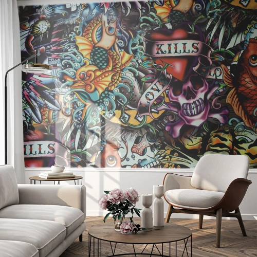 Papier Peint Photo Standard Eco - Le rêve du tatoueur - Graffiti, Mural, Morceau - 350x256 cm