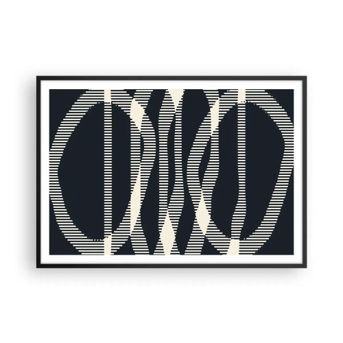 Affiche dans un cadre noir - Poster - Lignes géométriques dans des tons clairs sur un fond sombre - 100x70cm - Une tentative de briser l'obscurité - Décoration murale moderne pour le salon et la chambre ARTTOR