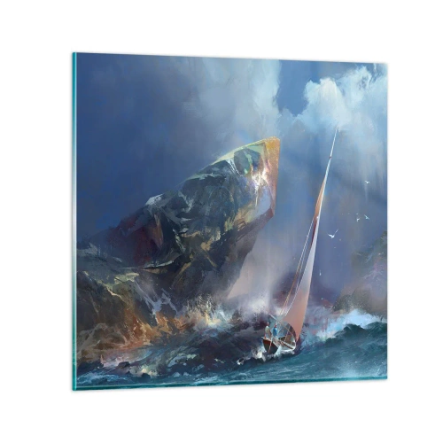 Impression sur verre - Image sur verre - Celui qui est courageux, gagne - 30x30 cm