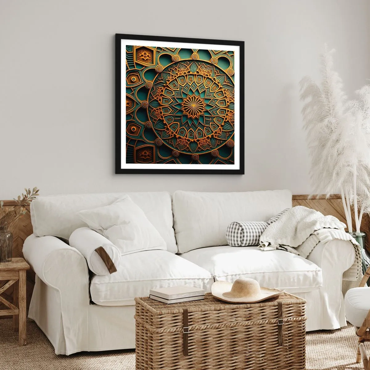 Affiche dans un cadre noir - Poster - Dans une ambiance arabe - 50x50 cm