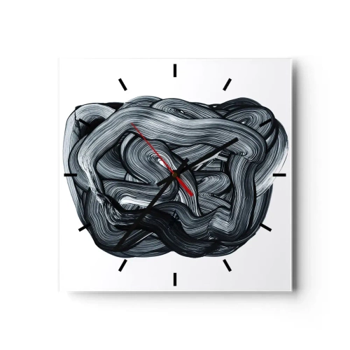 Horloge murale - Pendule murale - Composition abstraite en nuances de gris - 30x30cm - Ce n'est pas si simple - Décoration murale moderne pour le salon et la chambre ARTTOR