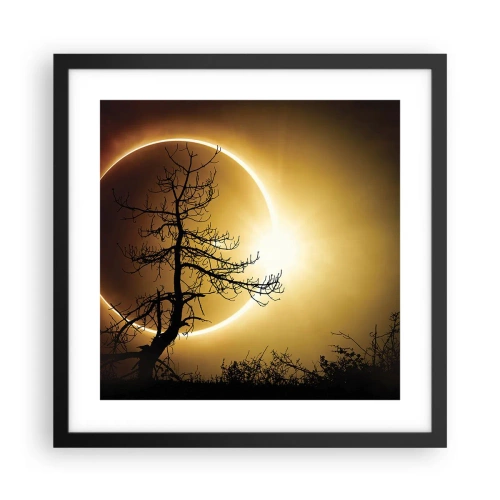 Affiche dans un cadre noir - Poster - Éclipse totale - 40x40 cm