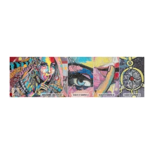 Échantillon de Papier Peint Premium Canvas - Taisez-vous jusqu'à ce que vous compreniez - Femme, Portrait d'une femme, Bohème - 100x30 cm