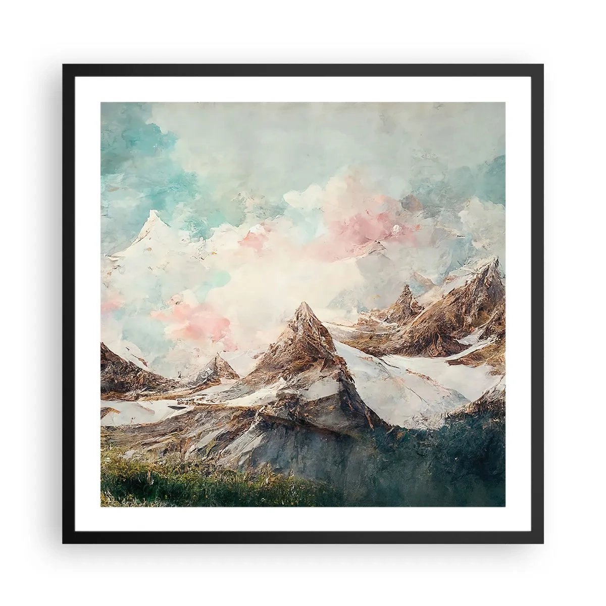 Affiche dans un cadre noir - Poster - Lames de roche - 60x60 cm