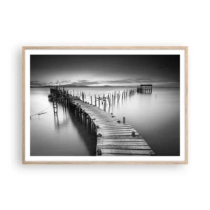 Affiche dans un chêne clair - Poster - La paix d'un rivage oublié - 100x70 cm