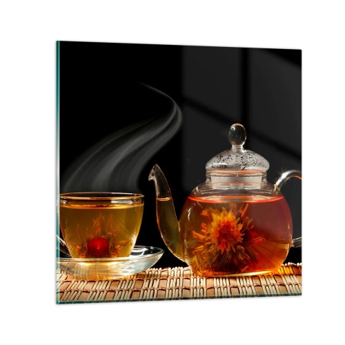 Impression sur verre - Image sur verre - La magie et l'art de l'infusion du thé - 50x50 cm