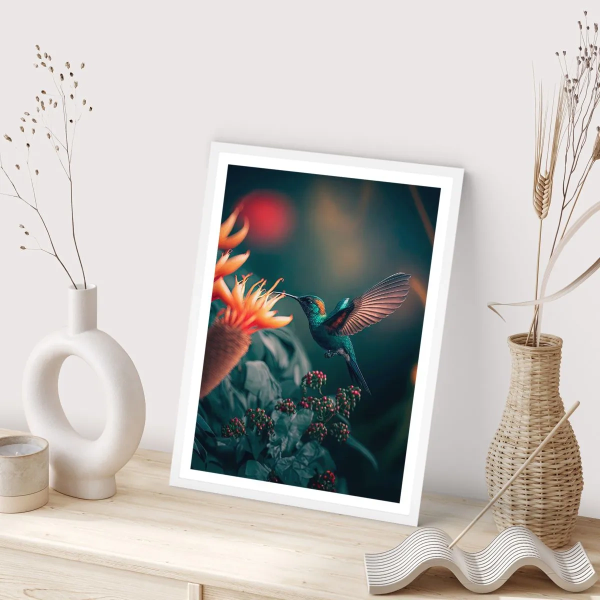 Affiche dans un cadre blanc - Poster - une vie vraiment colorée - 30x40 cm