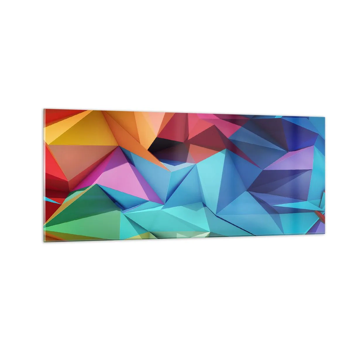 Impression sur verre - Image sur verre - Origami arc-en-ciel - 100x40 cm