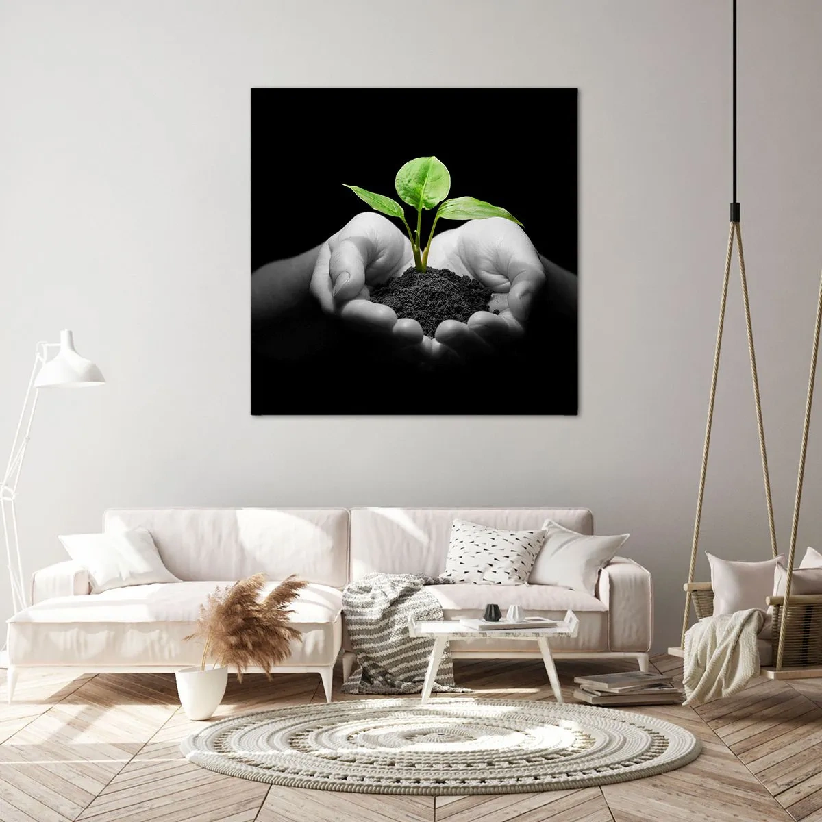 Impression sur toile - Image sur toile - J'aime la nature, je la protège - 30x30 cm