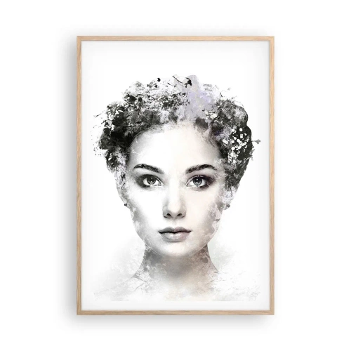 Affiche dans un chêne clair - Poster - Un portrait extrêmement stylé - 70x100 cm
