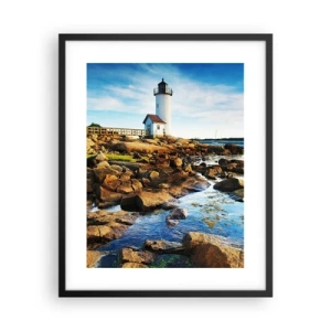 Affiche dans un cadre noir - Poster - Revenez heureux, j'attends - 40x50 cm