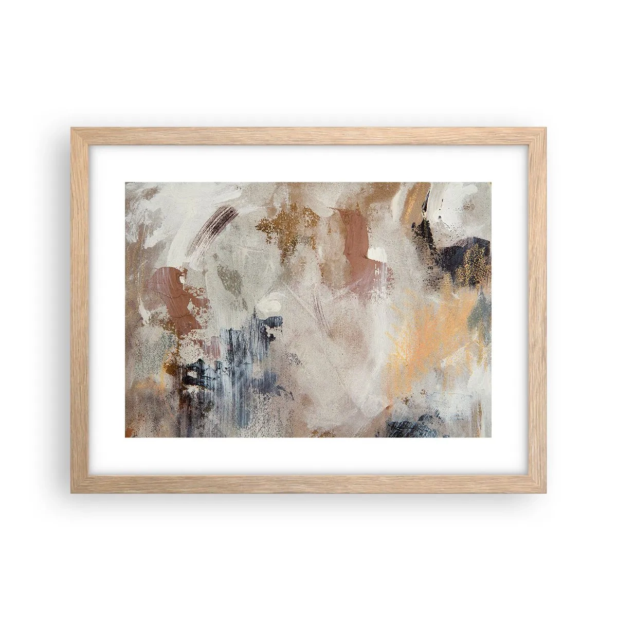 Affiche dans un chêne clair - Poster - Abstraction brumeuse - 40x30 cm