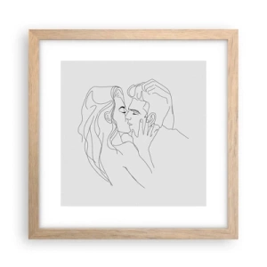 Affiche dans un chêne clair - Poster - La même ligne - 30x30 cm