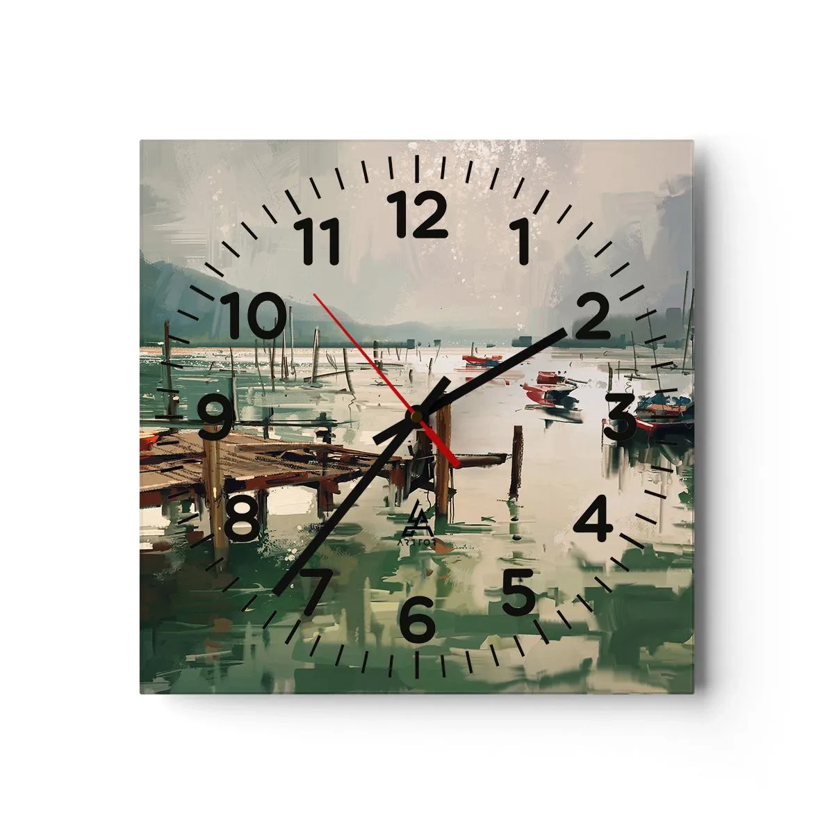 Horloge murale - Pendule murale - Trempé dans une lune en fusion - 40x40 cm