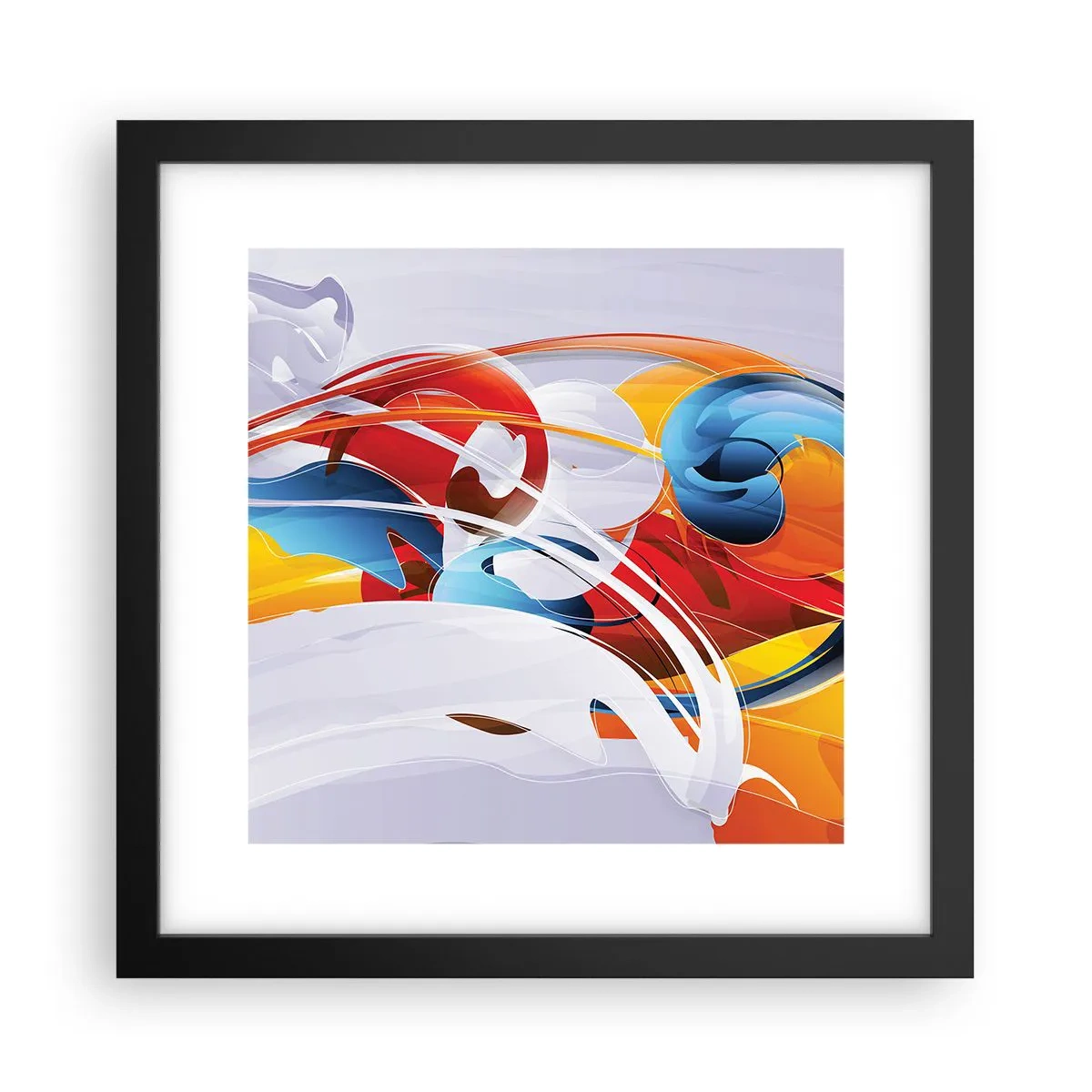 Affiche dans un cadre noir - Poster - La danse des éléments - 30x30 cm