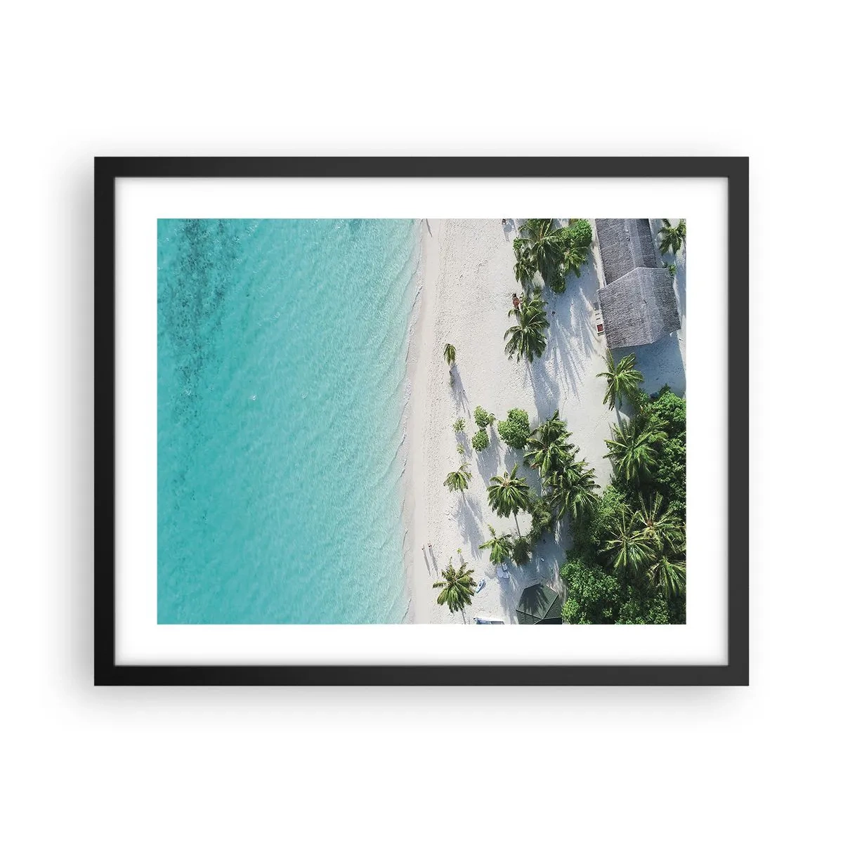 Affiche dans un cadre noir - Poster - Vacances au paradis - 50x40 cm