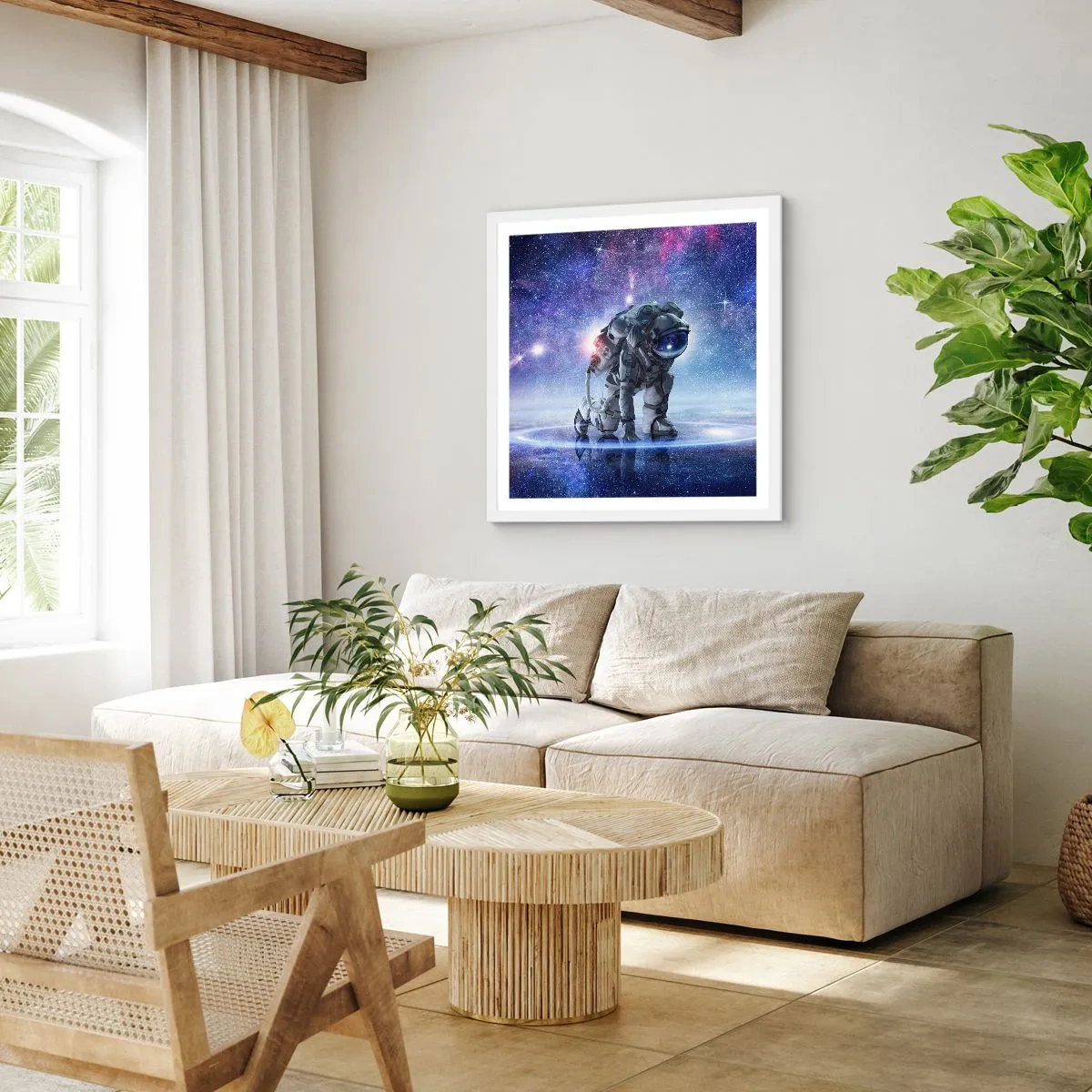 Affiche dans un cadre blanc - Poster - Le ciel étoilé au dessus de moi - 30x30 cm