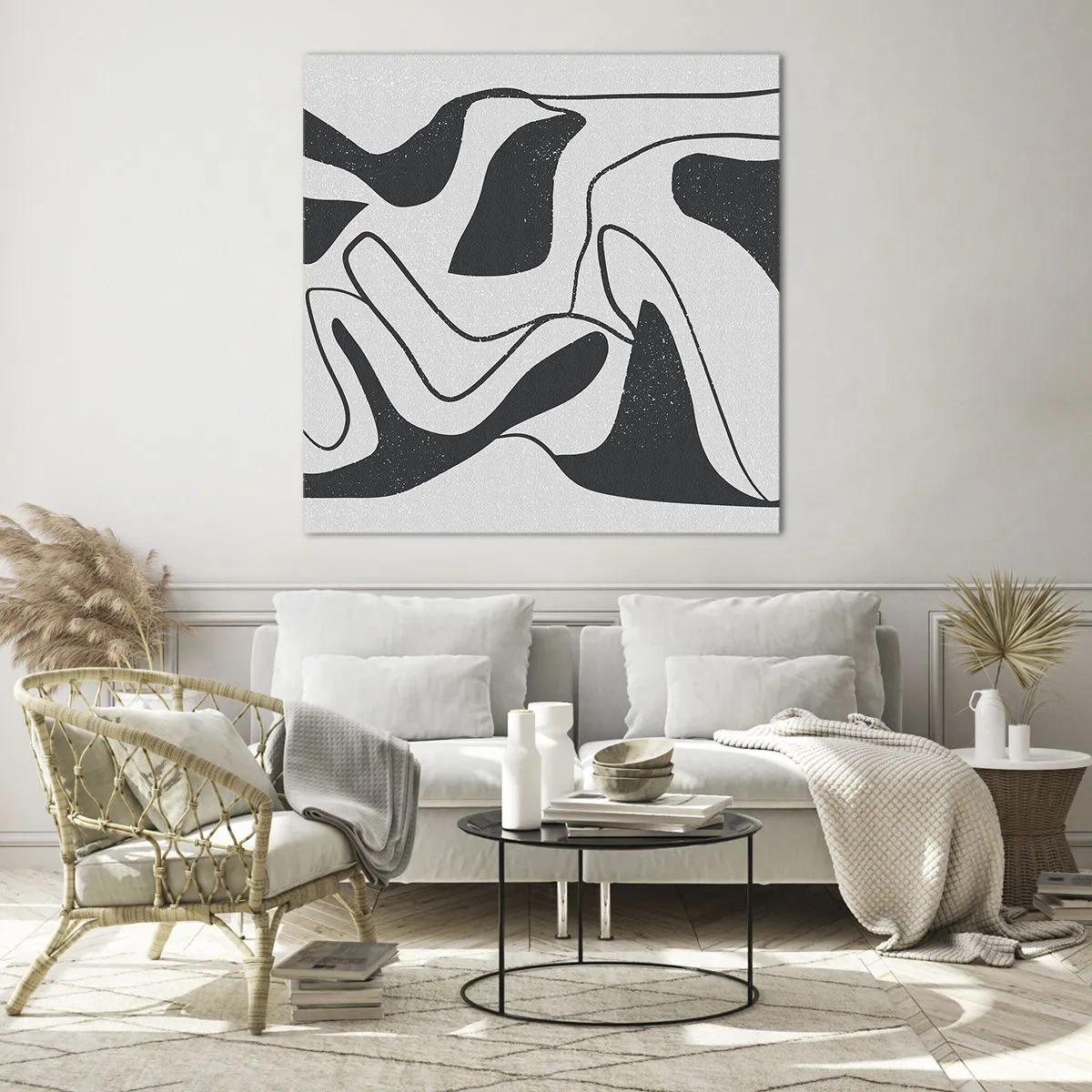 Impression sur verre - Image sur verre - Amusement de labyrinthe abstrait - 40x40 cm