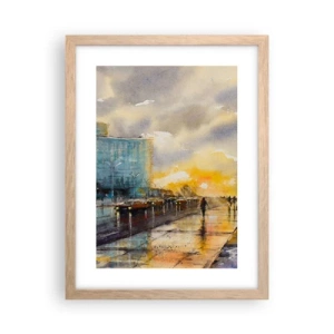 Affiche dans un chêne clair - Poster - La vie sur le rivage - 30x40 cm