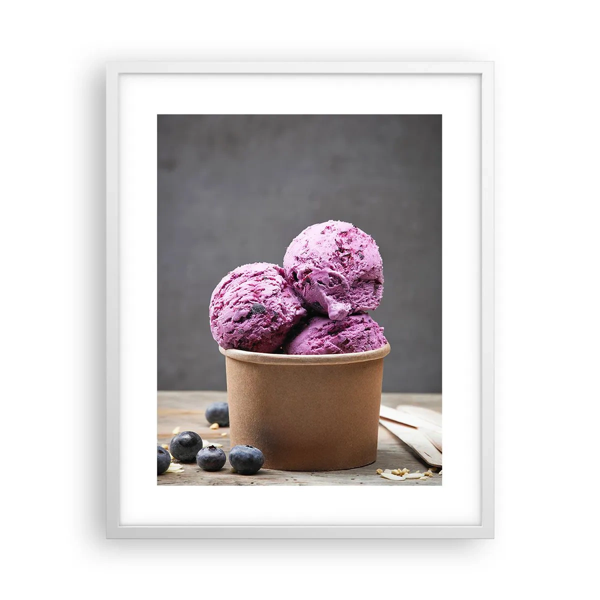 Affiche dans un cadre blanc - Poster - Douceur et froideur - 40x50 cm