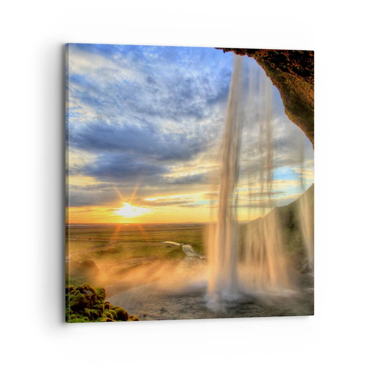 Impression sur toile - Image sur toile - Le monde derrière un voile de gouttes - 70x70 cm