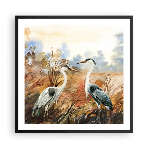 Affiche dans un cadre noir - Poster - Jusqu'où en automne ? - 60x60 cm