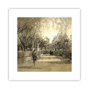 Affiche - Poster - Un moment arrêté avec une plume - 30x30 cm