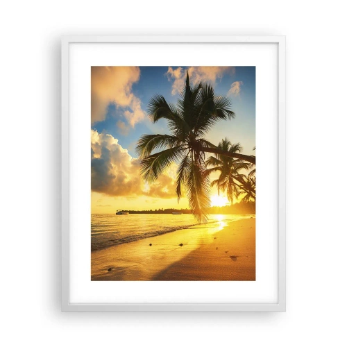 Affiche dans un cadre blanc - Poster - Rêve caribéen - 40x50 cm